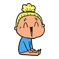 cartoon happy old lady