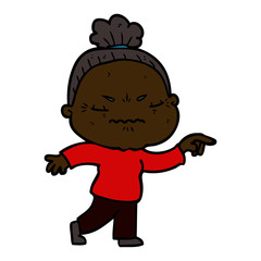 cartoon annoyed old lady