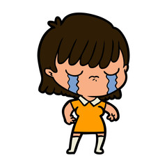 cartoon woman crying