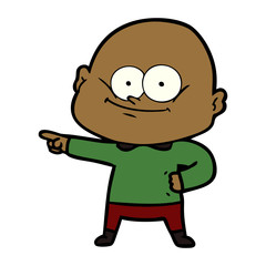 cartoon bald man staring