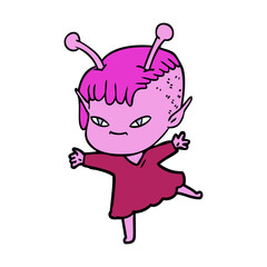 cute cartoon alien girl