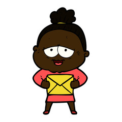 cartoon happy old lady