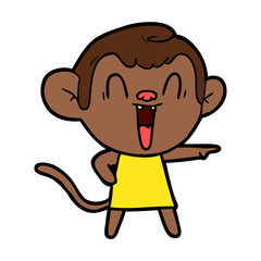 cartoon laughing monkey