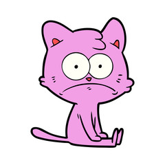 cartoon nervous cat