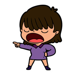 cartoon woman talking loudly