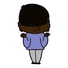 cartoon boy with untidy hair