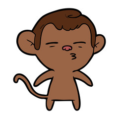 cartoon suspicious monkey