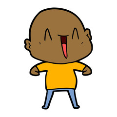 happy cartoon bald man