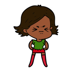 cartoon angry woman