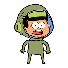 cartoon surprised astronaut