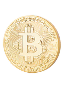 Bitcoin. Physical bit coin. Cryptocurrency.
