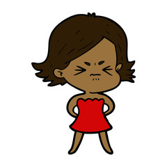 cartoon angry woman