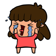 Obraz premium cartoon woman in tears