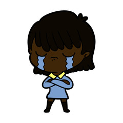 cartoon woman crying