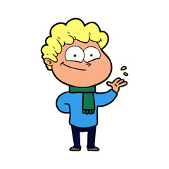 cartoon happy man