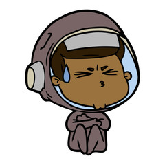 Obraz premium cartoon stressed astronaut
