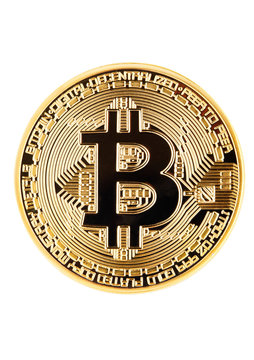 Bitcoin. Physical bit coin. Cryptocurrency.