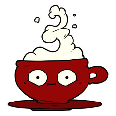 cartoon hot cup of coffee