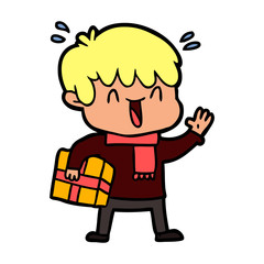 cartoon laughing boy