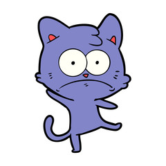 cartoon nervous cat