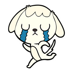 cute cartoon dog crying