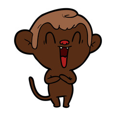 cartoon laughing monkey
