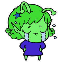 cartoon crying alien girl
