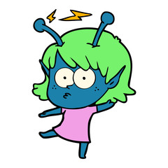 cartoon alien girl