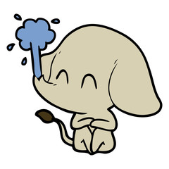 cute cartoon elephant spouting water
