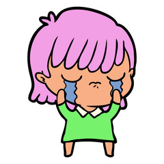 cartoon woman crying