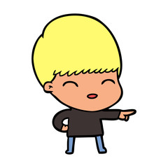 happy cartoon boy