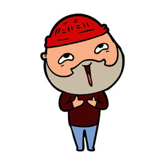 cartoon happy bearded man