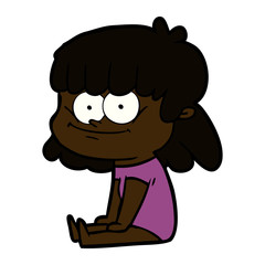 cartoon girl smiling