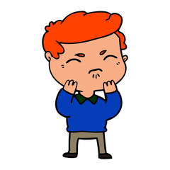 Fototapeta premium cartoon annoyed man