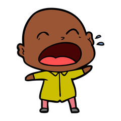 cartoon shouting bald man