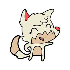 happy cartoon fox