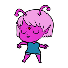 cartoon alien girl