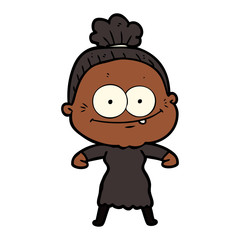 cartoon happy old woman