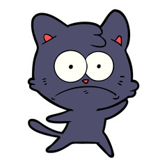 cartoon nervous cat