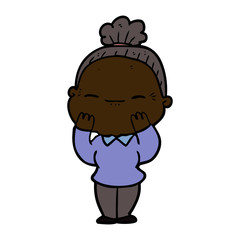 cartoon peaceful old woman
