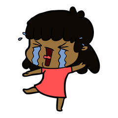 cartoon woman in tears