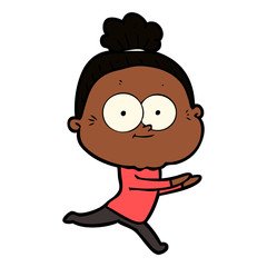 cartoon happy old woman