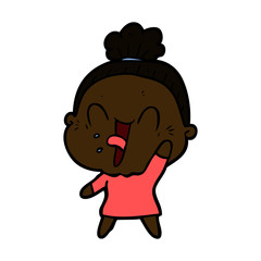 cartoon happy old woman