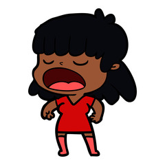 cartoon woman talking loudly