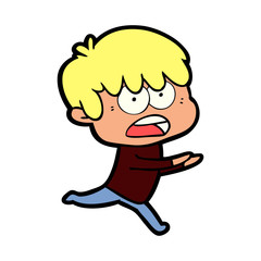 worried cartoon boy