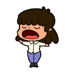cartoon woman talking loudly