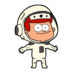 Obraz premium happy astronaut cartoon