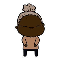 cartoon peaceful old woman