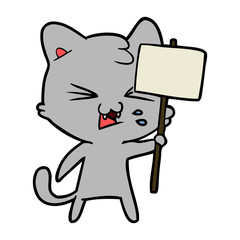cartoon cat hissing