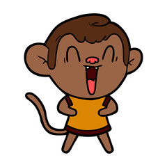cartoon laughing monkey
